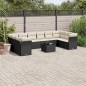 vidaXL Set de sofás de jardín 11 pzas y cojines ratán sintético negro vidaXL Set de sofás de jardín 11 pzas y cojines ratán sintético negro