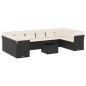 vidaXL Set de sofás de jardín 11 pzas y cojines ratán sintético negro vidaXL Set de sofás de jardín 11 pzas y cojines ratán sintético negro