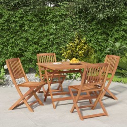 vidaXL Juego de comedor de jardín 5 piezas madera maciza de acacia