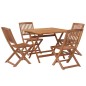 vidaXL Juego de comedor de jardín 5 piezas madera maciza de acacia vidaXL Juego de comedor de jardín 5 piezas madera maciza de acacia