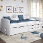 vidaXL Sofá cama con 5 cajones madera maciza pino blanca IRUN 90x200cm vidaXL Sofá cama con 5 cajones madera maciza pino blanca IRUN 90x200cm