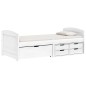 vidaXL Sofá cama con 5 cajones madera maciza pino blanca IRUN 90x200cm vidaXL Sofá cama con 5 cajones madera maciza pino blanca IRUN 90x200cm