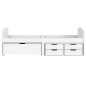 vidaXL Sofá cama con 5 cajones madera maciza pino blanca IRUN 90x200cm vidaXL Sofá cama con 5 cajones madera maciza pino blanca IRUN 90x200cm