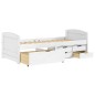 vidaXL Sofá cama con 5 cajones madera maciza pino blanca IRUN 90x200cm vidaXL Sofá cama con 5 cajones madera maciza pino blanca IRUN 90x200cm