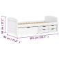 vidaXL Sofá cama con 5 cajones madera maciza pino blanca IRUN 90x200cm vidaXL Sofá cama con 5 cajones madera maciza pino blanca IRUN 90x200cm