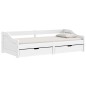 vidaXL Sofá cama con 2 cajones madera maciza pino blanca IRUN 90x200cm vidaXL Sofá cama con 2 cajones madera maciza pino blanca IRUN 90x200cm