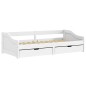 vidaXL Sofá cama con 2 cajones madera maciza pino blanca IRUN 90x200cm vidaXL Sofá cama con 2 cajones madera maciza pino blanca IRUN 90x200cm