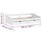 vidaXL Sofá cama con 2 cajones madera maciza pino blanca IRUN 90x200cm vidaXL Sofá cama con 2 cajones madera maciza pino blanca IRUN 90x200cm