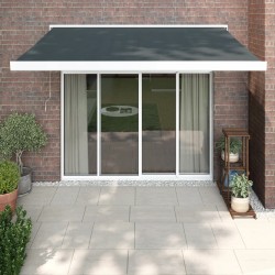 vidaXL Toldo retráctil aluminio y tela gris antracita 3,5x2,5 m