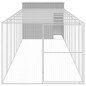 vidaXL Caseta perros corral acero galvanizado gris claro 214x865x181cm