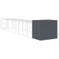 vidaXL Caseta perros con corral acero galvanizado gris 214x1069x181 cm vidaXL Caseta perros con corral acero galvanizado gris 214x1069x181 cm