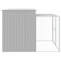 vidaXL Caseta perros corral acero galvanizado gris claro 214x253x181cm vidaXL Caseta perros corral acero galvanizado gris claro 214x253x181cm