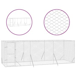 vidaXL Perrera de exterior acero galvanizado plateado 6x2x2 m