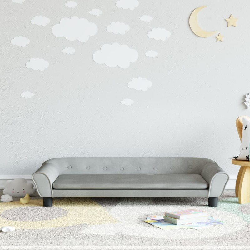 vidaXL Sofá para niños de terciopelo gris claro 100x50x26 cm vidaXL Sofá para niños de terciopelo gris claro 100x50x26 cm
