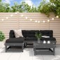 vidaXL Juego de sofás de jardín 5 piezas madera maciza de pino gris vidaXL Juego de sofás de jardín 5 piezas madera maciza de pino gris