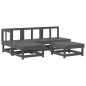 vidaXL Juego de sofás de jardín 5 piezas madera maciza de pino gris vidaXL Juego de sofás de jardín 5 piezas madera maciza de pino gris