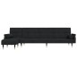 vidaXL Sofá cama en forma de L terciopelo negro 271x140x70 cm