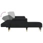 vidaXL Sofá cama en forma de L terciopelo negro 271x140x70 cm