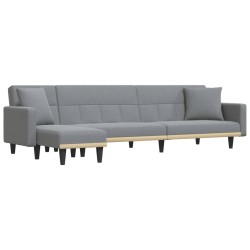 vidaXL Sofá cama en forma de L tela gris claro 275x140x70 cm