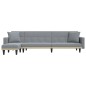 vidaXL Sofá cama en forma de L tela gris claro 275x140x70 cm vidaXL Sofá cama en forma de L tela gris claro 275x140x70 cm