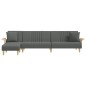 vidaXL Sofá cama en forma de L tela gris oscuro 279x140x70 cm vidaXL Sofá cama en forma de L tela gris oscuro 279x140x70 cm