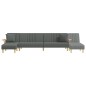vidaXL Sofá cama en forma de L tela gris oscuro 279x140x70 cm vidaXL Sofá cama en forma de L tela gris oscuro 279x140x70 cm