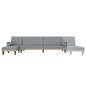 vidaXL Sofá cama en forma de L tela gris claro 260x140x70 cm vidaXL Sofá cama en forma de L tela gris claro 260x140x70 cm