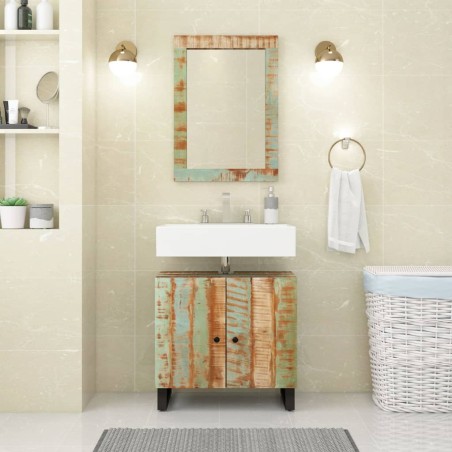 vidaXL Conjunto de muebles de baño 2 piezas madera maciza reciclada