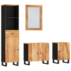 vidaXL Conjunto de muebles de baño 4 piezas madera maciza de acacia