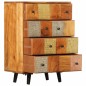 vidaXL Cómoda de cajones metal y madera maciza de acacia 55x30x75 cm vidaXL Cómoda de cajones metal y madera maciza de acacia 55x30x75 cm