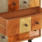vidaXL Cómoda de cajones metal y madera maciza de acacia 55x30x75 cm vidaXL Cómoda de cajones metal y madera maciza de acacia 55x30x75 cm