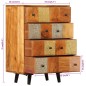 vidaXL Cómoda de cajones metal y madera maciza de acacia 55x30x75 cm vidaXL Cómoda de cajones metal y madera maciza de acacia 55x30x75 cm