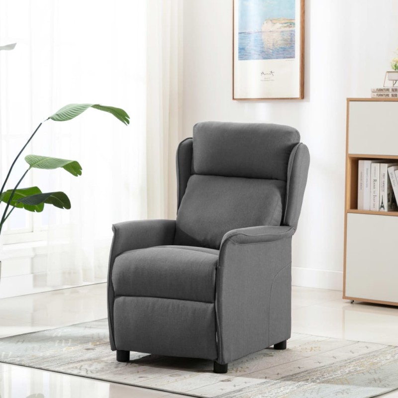 vidaXL Sillón reclinable de tela gris claro vidaXL Sillón reclinable de tela gris claro