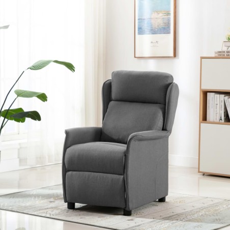 vidaXL Sillón reclinable de tela gris claro
