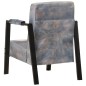 vidaXL Sillón de cuero de cabra real gris 60x80x87 cm
