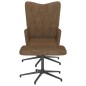 vidaXL Silla de relajación con reposapiés tela gris taupe vidaXL Silla de relajación con reposapiés tela gris taupe