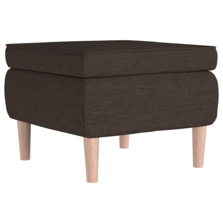 vidaXL Taburete con patas de madera tapizado tela marrón oscuro