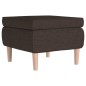 vidaXL Taburete con patas de madera tapizado tela marrón oscuro