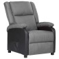 vidaXL Sillón reclinable de cuero sintético y tela gris claro vidaXL Sillón reclinable de cuero sintético y tela gris claro