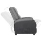 vidaXL Sillón reclinable de cuero sintético y tela gris claro vidaXL Sillón reclinable de cuero sintético y tela gris claro