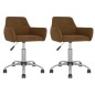 vidaXL Sillas de comedor giratorias 2 unidades terciopelo marrón