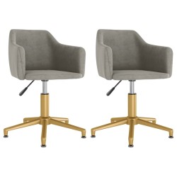 vidaXL Sillas de comedor giratorias 2 uds de terciopelo gris claro