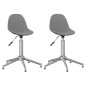 vidaXL Sillas de comedor giratorias 2 unidades tela gris claro vidaXL Sillas de comedor giratorias 2 unidades tela gris claro