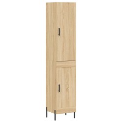 vidaXL Aparador de madera contrachapada roble Sonoma 34,5x34x180 cm