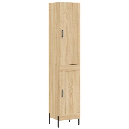 vidaXL Aparador de madera contrachapada roble Sonoma 34,5x34x180 cm