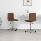 vidaXL Sillas de comedor giratorias 2 unidades tela marrón vidaXL Sillas de comedor giratorias 2 unidades tela marrón