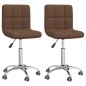vidaXL Sillas de comedor giratorias 2 unidades tela marrón vidaXL Sillas de comedor giratorias 2 unidades tela marrón