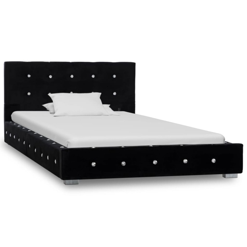 vidaXL Estructura de cama de terciopelo negra 90x200 cm