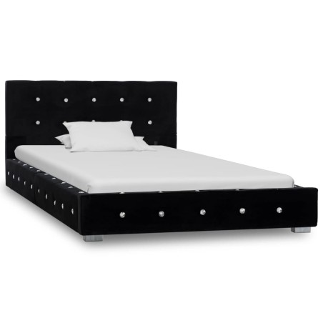 vidaXL Estructura de cama de terciopelo negra 90x200 cm