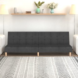 vidaXL Sofá cama de 2 plazas tela gris oscuro
